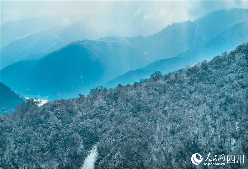 群山銀裝素裹。胡宇攝